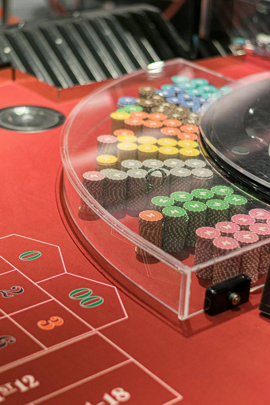 Chips at the roulette table