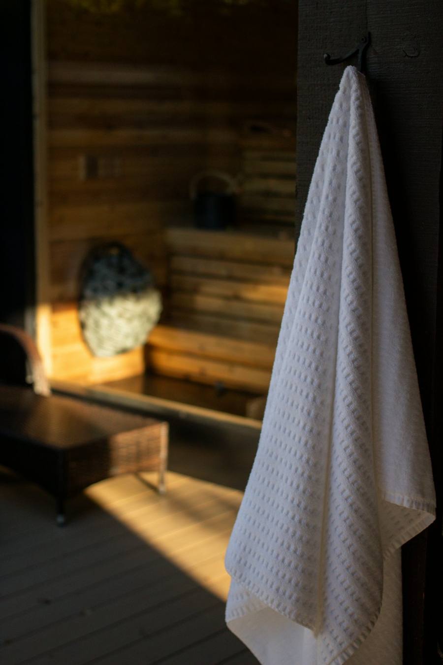 Towel at the sauna door